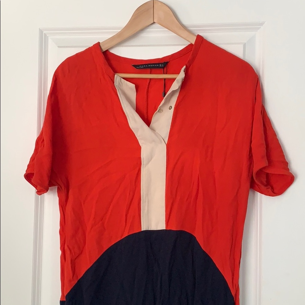 Tri Color Zara Shirt Dress